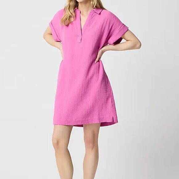 J. Crew Dresses & Skirts - J.Crew Short-Sleeve Gauze Popover Dress with Pockets in Size Small